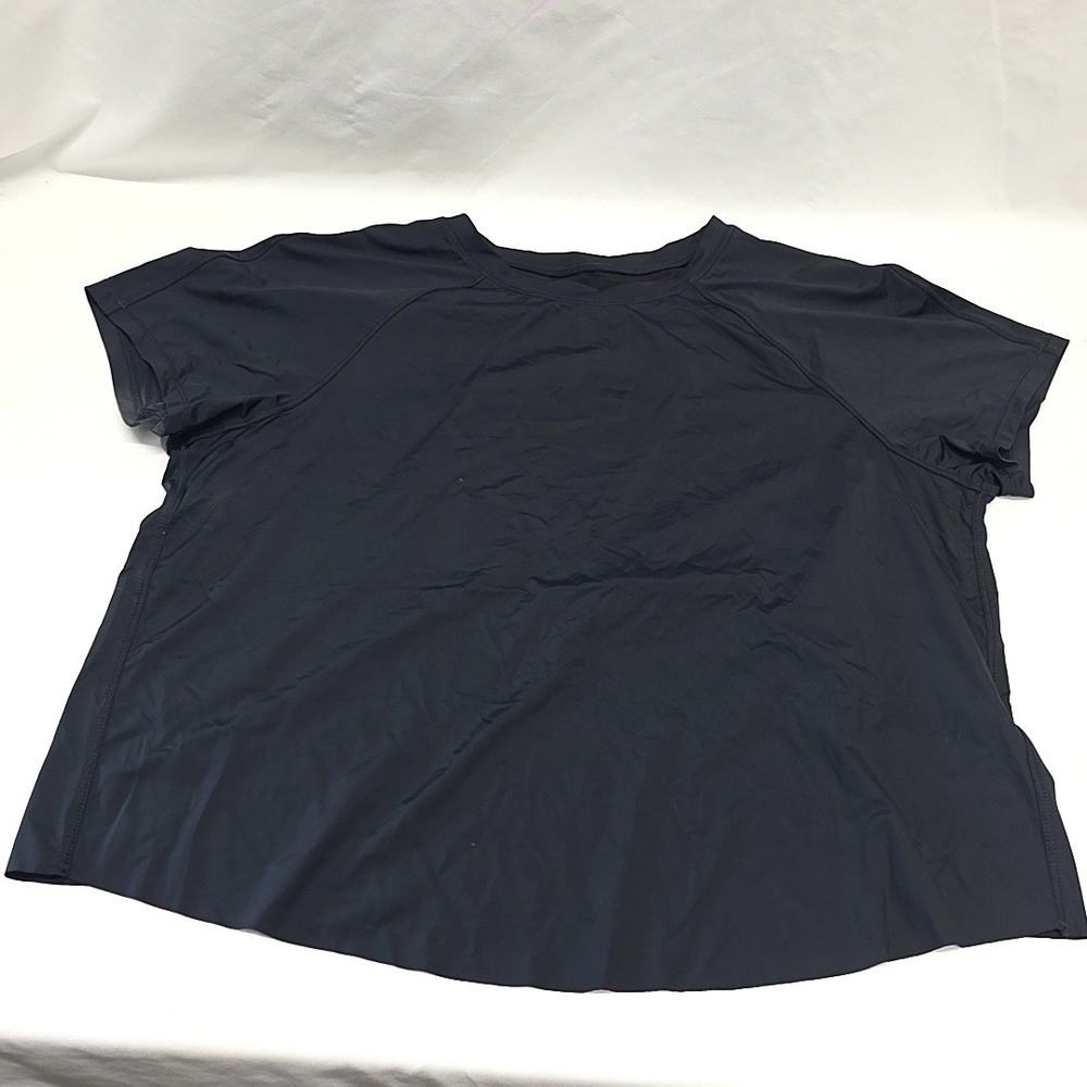 Halara Activewear Top Womens Large Black Crossover Open Back Short Sleeve Shirt
